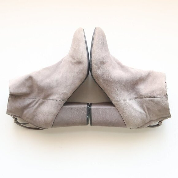 Steve Madden Cynthia Grey Suede Leather Block Heel Ankle Boots / Booties Size 9 - Picture 9 of 15